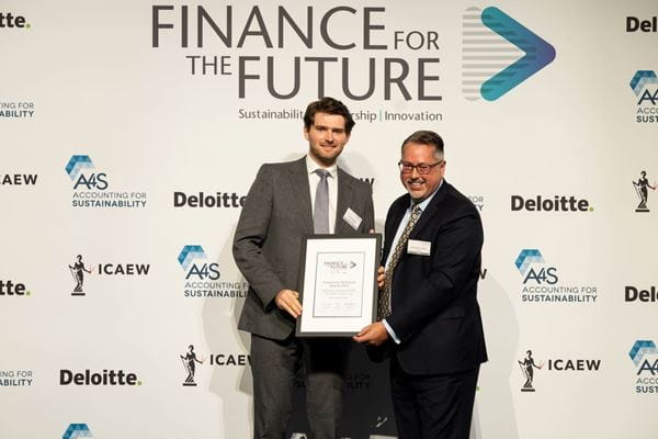 A photograph from the 2023 Finance for the Future Awards ceremony