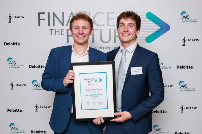 A photograph from the 2025 Finance for the Future Awards ceremony