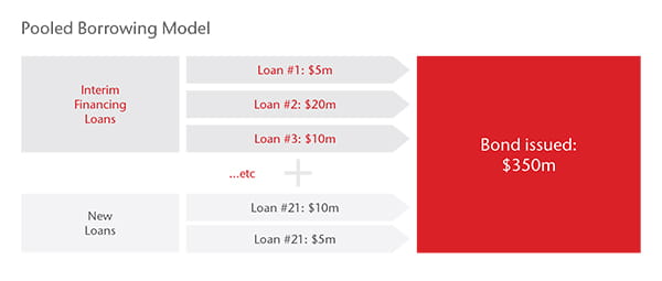 A diagram showing the Pooled Borrowing Model